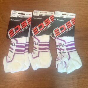 THORLOS EDGE COURT LOT OF 3 MICRO MINI RUNNING SOCKS UNISEX MEDIUM ATHLETIC NEW